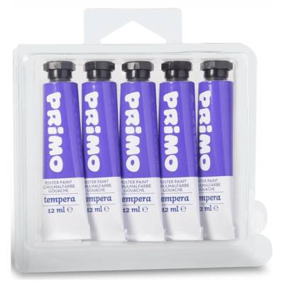 Pack 5 Tubes Aluminium 12ml Peinture Gouache violet 400 - PRIMO