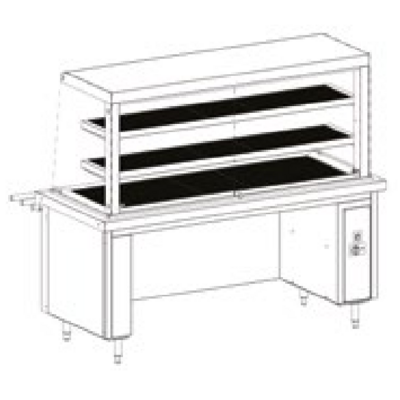 Vitrine chauffante de self-service 3 niveaux - Vesto