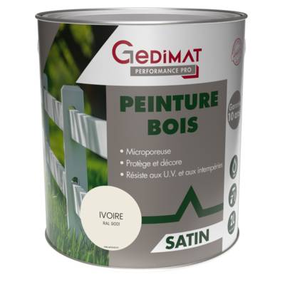 Peinture bois ivoire - pot de 2 litres - Gedimat