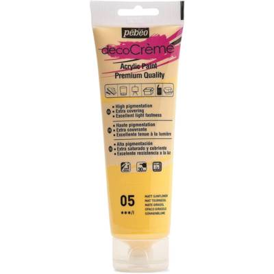 Tube 120ml Peinture Acrylique Décocrème Mat TOURNESOL