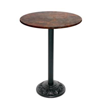 Mange-debout pied noir Ø70cm rouille underground - intérieur - RestooTab