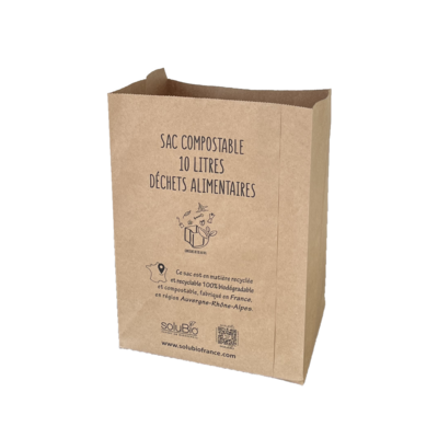 Sacs kraft - Collecte biodéchets - 10L - Carton de 300 sacs