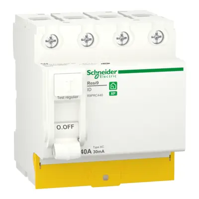 Resi9 - interrupteur différentiel - 4P - 40A - 30mA - Type AC - peignable - SCHNEIDER ELECTRIC - R9PRC440