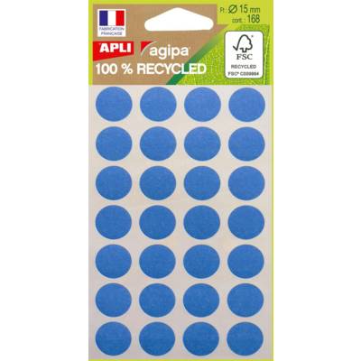 Pochette de 168 gommettes bleu 15mm