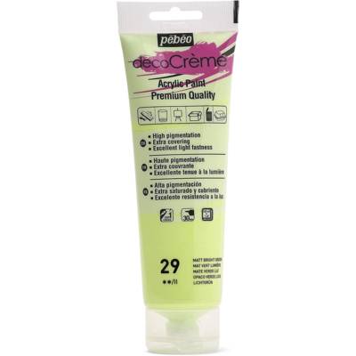 Tube 120ml Peinture Acrylique Décocrème Mat VERT LUMIERE - PÉBÉO