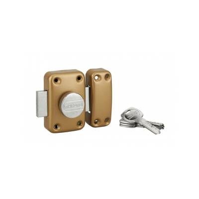 Verrou TRAFIC 6 à bouton et cylindre à goupilles époxy or 4 clés reversibles - 45mm - Gedimat - THIRARD