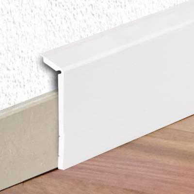 Plinthe PVC de recouvrement blanc à coller - 114 mm x 2,5 m - Gedimat - DINAC