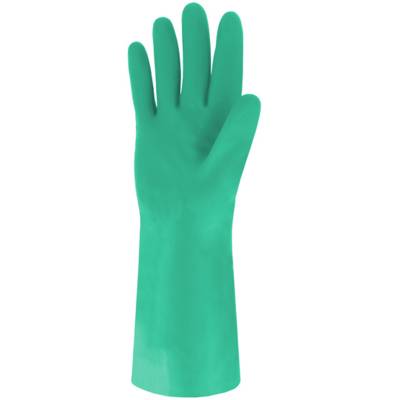 Gants nitrile vert floqué 30 cm SINGER T.9 - NIT153809 - Maxoutil