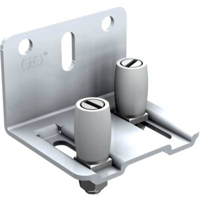 Guide réglable à 2 olives nylon sur platine acier zingué MANTION pour rail - Blanc 1125x18 - 1128A - MANTION SAS