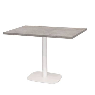 Table pied blanc 120x70cm beton naturel - intérieur - RestooTab