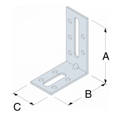 Équerre de fixation avec renfort SIMPSON - A30xB70xC55x2mm - EFIXR753 - Maxoutil