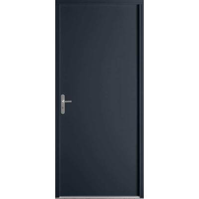 Porte de service acier laqué PSP finition grise gauche poussant - Gedimat - ZILTEN