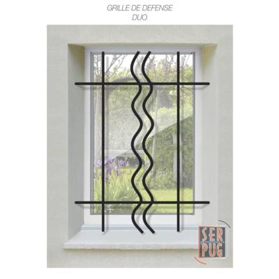 Grille de défense pour fenêtre DUO - Haut.45cm - Gedimat - SER-PUG FERRONERIE