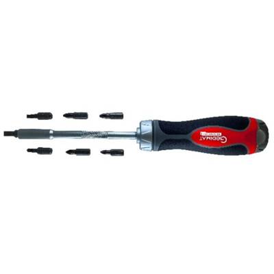 Tournevis à cliquet avec 7 embouts GEDIMAT PERFORMANCE PRO - Gedimat