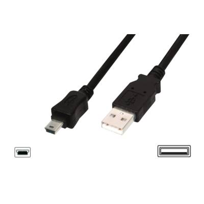 Câble connection USB 2.0 Type A mini B (5pin) M/M. 3 m - DIGITUS