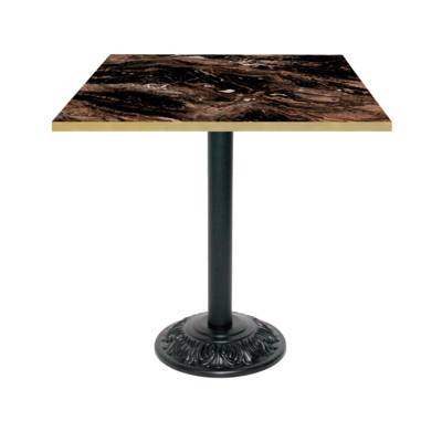 Table pied noir 70x70cm capuccino chant laiton - intérieur - RestooTab