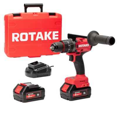 Perceuse visseuse à percussion 18V 120Nm avec 2 Batteries 18V 5Ah, Chargeur, Coffret - ROTAKE - D2H-50D - Maxoutil