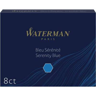 Pack de 8 cartouches d'encre longues effaçable Bleu serenity