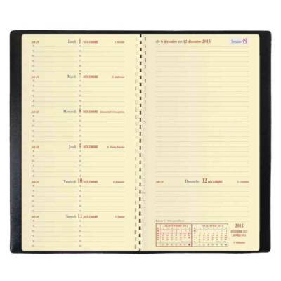 Agenda Italnote Spirale Couv Plast Grainée noir 8,8 x 17 cm