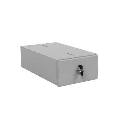 Caisson 1 tiroir NOVA mélaminé - L32xP55xH16,5 cm - Gris perle/dauphin - MOBIDECOR