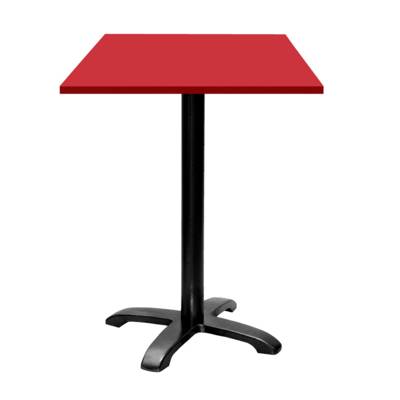 Mange-debout pied noir 60x60cm rouge - intérieur - RestooTab