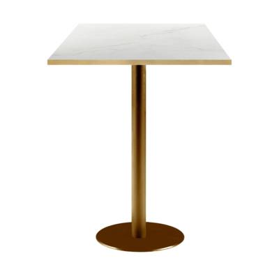 Mange-debout pied Doré 60x60cm marbre paros chants laiton - intérieur - RestooTab