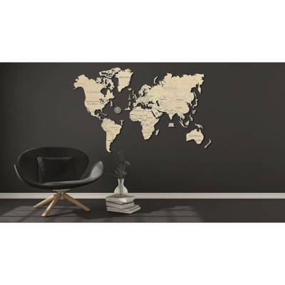 Carte Du Monde En Bois - Taille Xl - Puzzle 3d