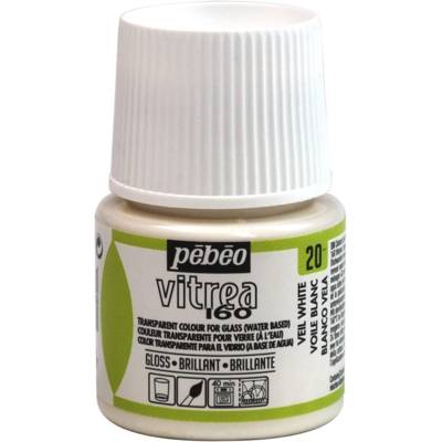 Flacon 45ml peinture Vitrea 160 brillante pour verre VOILE BLANC
