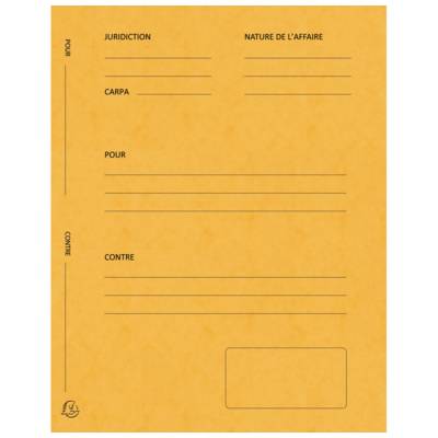 Pack de 25 chemises Avocat imprimées Plaidoirie 25x32 cm 265g Jaune