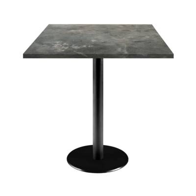 Table pied noir 70x70cm pierre metallisee - intérieur - RestooTab