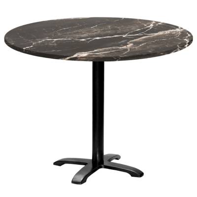 Table pied noir Ø110cm marbre royal - intérieur - RestooTab