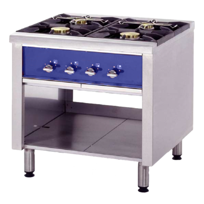 Piano 4 feux vifs sur meuble ouvert - PRO1000B-G4FN