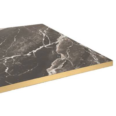 Plateau de table carré Marbre Royal & laiton - RestooTab