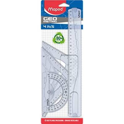 Kit Géométrie MAXI 4 pièces Transparent