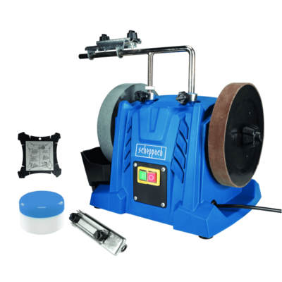 Affûteuse à eau Tiger 5000S SCHEPPACH + Gabarit universel 70 + Pâte à peler - 5903205901 - Maxoutil