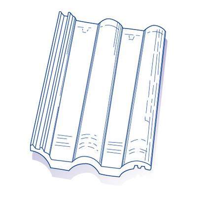 Tuile de verre GRANDE ROMANE TMB - 42 x 33 cm - Gedimat