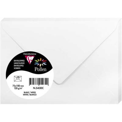 Lot de 20 Enveloppe 120g 75x100 blanc