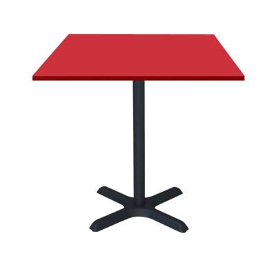 Table pied noir 70x70cm rouge - intérieur - RestooTab