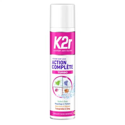 Action Complète Turbo – Aérosol (400mL) – Détachant avant-lavage – Tous types de taches – Même Incrustées