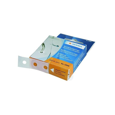 Boîte de 500 Oeillets de renforcement plastique Transparent adhésif