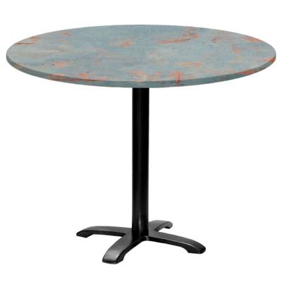 Table pied noir Ø110cm gris rouille - intérieur - RestooTab