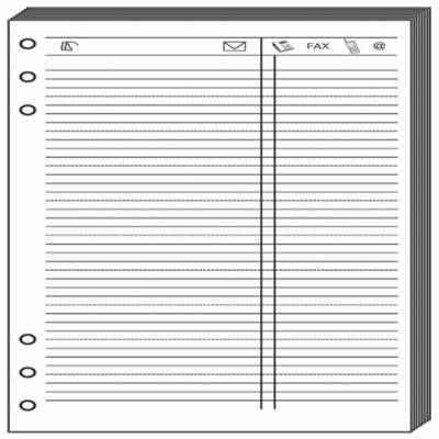 Recharge Accessoires Organiseur FEUILLES TELEPHONE Timer 17 Blanc 10 x 17 cm