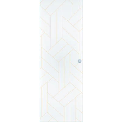 Porte coulissante alvéolaire CHEVRON gravée à peindre - 204 x 73 cm - tire - Gedimat - ATELIER