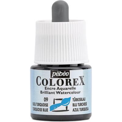 Flacon 45ml Encre COLOREX Aquarelle BLEU TURQUOISE