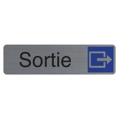 Plaque adhésive imitation aluminium Sortie 16,5X4,4 cm - Gris