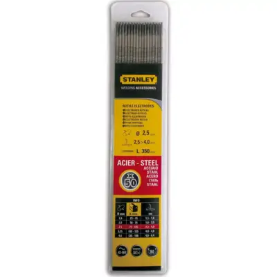 Électrodes acier Ø 2.5mm x 350 mm - lot de 50 pièces - Gedimat - STANLEY