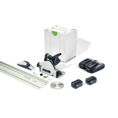 Scie plongeante sans fil TSC 55 5,0 KEBI-Plus/XL-FS - FESTOOL - avec 2 batteries 18V 5.0Ah - chargeur double - systainer - 577391