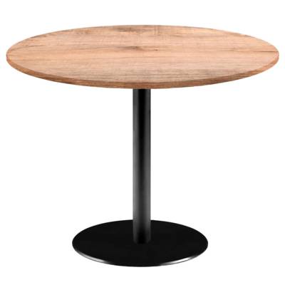 Table pied noir Ø120cm tanin naturel - intérieur - RestooTab