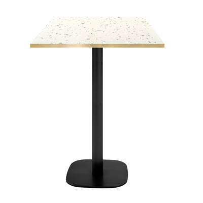 Mange-debout pied noir 60x60cm terrazzo cassata chant laiton - intérieur - RestooTab