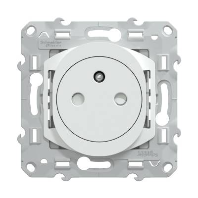 Prise de courant 2P+T 16A affleurante bornes automatiques OVALIS - blanc - Gedimat - SCHNEIDER ELECTRIC